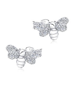 Little Bee with CZ Silver Stud Earring STS-5100